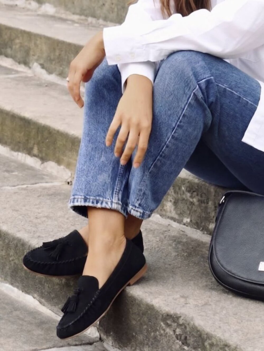 Sargasso & Grey Hope Black Suede Loafers 8 Wide - Picture 2 of 12